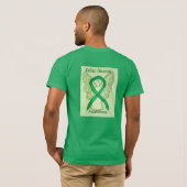 Celiakie Ziektebestrijding Groene Ribbon Angel-T-s T-shirt (Achterkant volledig)