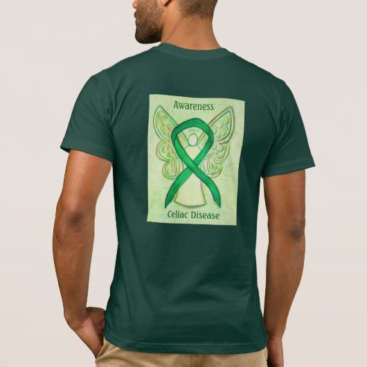 Celiakie Ziektebestrijding Shirten Ribbon Angel T-shirt (Achterkant)