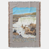 Celilo Herfsten Vist Vintage Travel Poster Deken (Voorkant Verticaal)