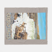 Celilo Herfsten Vist Vintage Travel Poster Fleece Deken (Voorkant (Horizontaal))