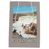 Celilo Herfsten Vist Vintage Travel Poster Medium Cadeauzakje (Achterkant)