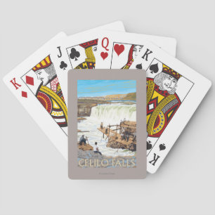 Celilo Herfsten Vist Vintage Travel Poster Speelkaarten
