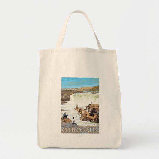 Celilo Herfsten Vist Vintage Travel Poster Tote Bag (Voorkant)