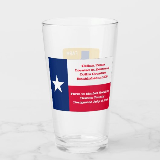 Celina, Texas & FM 1385 Rd, Pint Glass Glas (Achterkant)