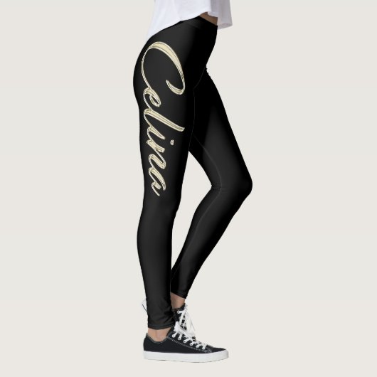 Celina white gold Handwriting Hose Leggings (Rechts)