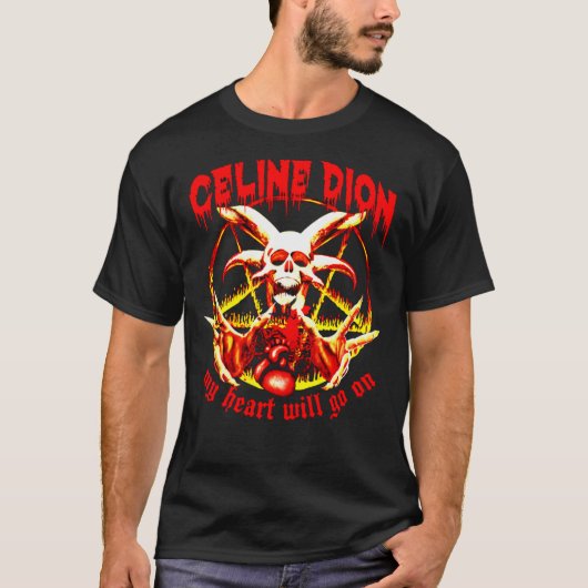 Celine Dion My Heart gaat door, Punk Rock Metal T-shirt (Voorkant)
