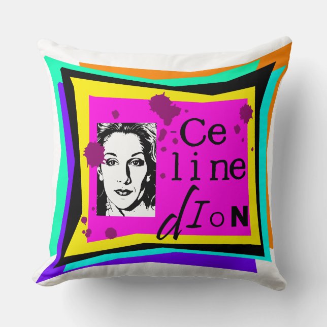 Celine Dion - popart Kussen (Voorkant)