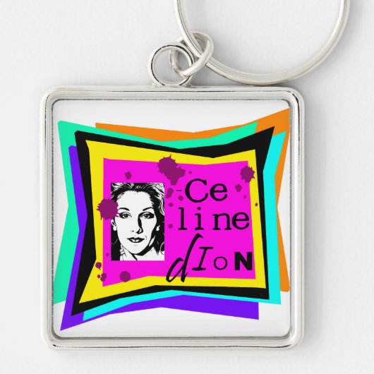 Celine Dion - popart Sleutelhanger (Voorkant)