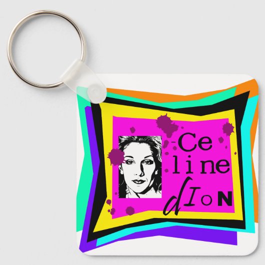Celine Dion - popart Sleutelhanger (Voorkant)
