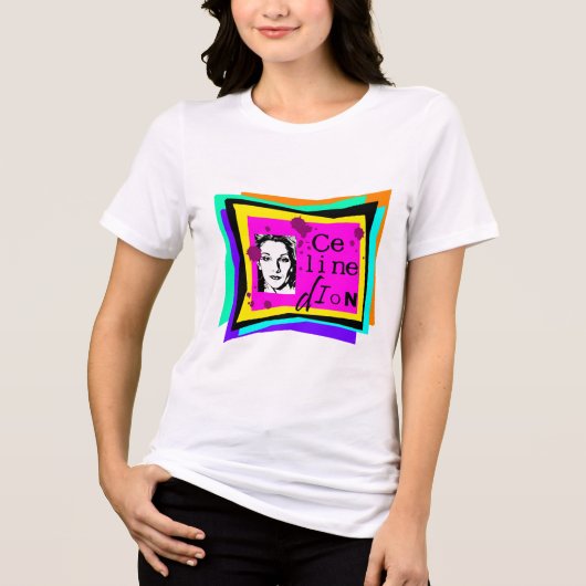 Celine Dion - popart Tri-Blend Shirt (Voorkant)