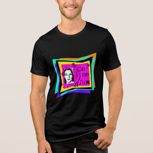 Celine Dion - popart Tri-Blend Shirt (Voorkant)