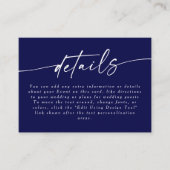 Celine · Donkerblauwe bruiloft details met Monogra Informatiekaartje (Voorkant)