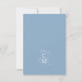 Celine · Eenvoudige Solid Stellar Sky Blue Wedding Save The Date (Achterkant)