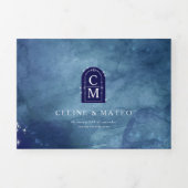 Celine • Elegante Hemelboog Aangepaste Foto Drieluik Uitnodiging (Cover)