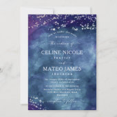 Celine · Elegante Hemelse Sterrennacht bruiloft Kaart (Voorkant)