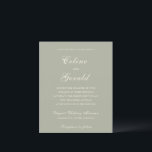 Celine gedempt groen elegante bruiloft uitnodiging<br><div class="desc">Klassieke huwelijksuitnodigingen met een eenvoudig en tijdloos ontwerp met elegant script en traditionele seriële lettertypen.</div>