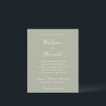 Celine gedempt groen elegante bruiloft uitnodiging<br><div class="desc">Klassieke huwelijksuitnodigingen met een eenvoudig en tijdloos ontwerp met elegant script en traditionele seriële lettertypen.</div>