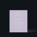 Celine Lila Elegante Huwelijksuitnodiging<br><div class="desc">Klassieke huwelijksuitnodigingen met een eenvoudig en tijdloos ontwerp met elegant script en traditionele seriële lettertypen.</div>