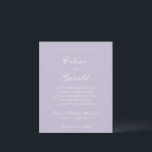 Celine Lila Elegante Huwelijksuitnodiging<br><div class="desc">Klassieke huwelijksuitnodigingen met een eenvoudig en tijdloos ontwerp met elegant script en traditionele seriële lettertypen.</div>