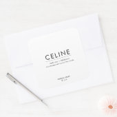 Celine Matte Sticker Square Label Stickers 3"x3" (Envelop)