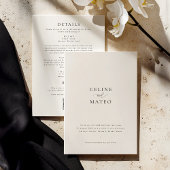 CELINE Minimalistische Trouw Uitnodiging RSVP + De