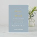 Celine Muted Blue Elegant Wedding Folie Uitnodiging<br><div class="desc">Klassieke huwelijksuitnodigingen met een eenvoudig en tijdloos ontwerp met elegant script en traditionele seriële lettertypen.</div>