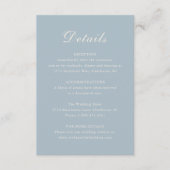 Celine Muted Blue Elegant Wedding Informatiekaartje (Voorkant)