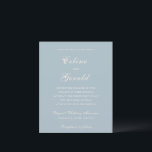 Celine Muted Blue Elegant Wedding Invitation<br><div class="desc">Klassieke huwelijksuitnodigingen met een eenvoudig en tijdloos ontwerp met elegant script en traditionele seriële lettertypen.</div>
