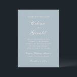 Celine Muted Blue Elegant Wedding Kaart<br><div class="desc">Klassieke huwelijksuitnodigingen met een eenvoudig en tijdloos ontwerp met elegant script en traditionele seriële lettertypen.</div>