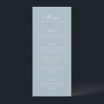 Celine Muted Blue Elegant Wedding Menu<br><div class="desc">Klassieke huwelijksmenu's met een eenvoudig en tijdloos ontwerp met elegant script en traditionele seriële lettertypen.</div>