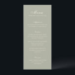 Celine Muted Green Elegant Wedding Menu<br><div class="desc">Klassieke huwelijksmenu's met een eenvoudig en tijdloos ontwerp met elegant script en traditionele seriële lettertypen.</div>