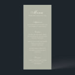 Celine Muted Green Elegant Wedding Menu<br><div class="desc">Klassieke huwelijksmenu's met een eenvoudig en tijdloos ontwerp met elegant script en traditionele seriële lettertypen.</div>