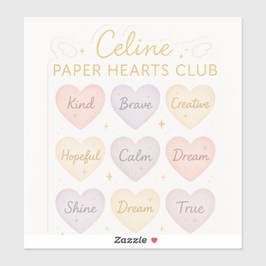 Celine Paper Hearts Club – Mini Sticker S met Vrie (Vel)