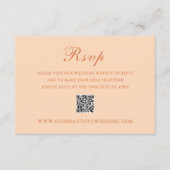 Celine Peach Elegant Wedding RSVP Kaartje (Voorkant)