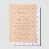 Celine Peach Elegant Wedding Vellum Uitnodigingen (Offset (Uitnodiging))