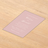 Celine Roze Elegante bruiloft Acryl Uitnodigingen (Laagn)