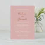 Celine Roze Elegante bruiloft Folie Uitnodiging<br><div class="desc">Klassieke huwelijksuitnodigingen met een eenvoudig en tijdloos ontwerp met elegant script en traditionele seriële lettertypen.</div>