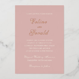Celine Roze Elegante bruiloft Folie Uitnodiging