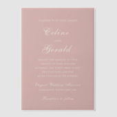 Celine Roze Elegante bruiloft Vellum Uitnodigingen (Voorkant)