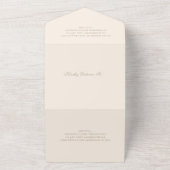 Celine Sandy Neutrals Elegant Wedding All In One Uitnodiging (Buitenkant)