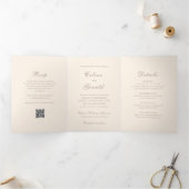 Celine Sandy Neutrals Elegant Wedding Drieluik Uitnodiging (Binnen)