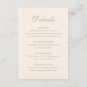 Celine Sandy Neutrals Elegant Wedding Informatiekaartje (Voorkant)