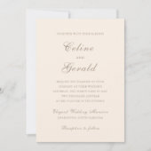 Celine Sandy Neutrals Elegant Wedding Kaart (Voorkant)