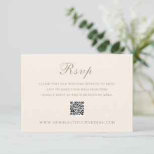 Celine Sandy Neutrals Elegant Wedding RSVP Kaartje