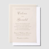 Celine Sandy Neutrals Elegant Wedding Vellum Uitnodigingen (Offset)