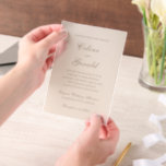 Celine Sandy Neutrals Elegant Wedding Vellum Uitnodigingen<br><div class="desc">Klassieke huwelijksuitnodigingen met een eenvoudig en tijdloos ontwerp met elegant script en traditionele seriële lettertypen.</div>