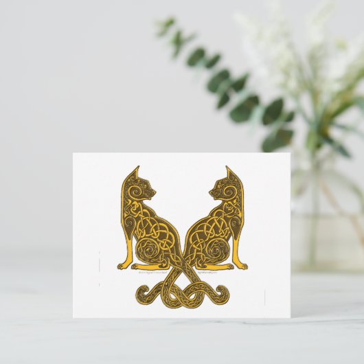 celkatten 6 bronzen goud briefkaart (Staand voorkant)