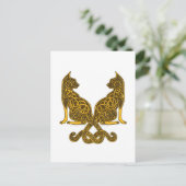 celkatten 6 bronzen goud briefkaart (Staand voorkant)