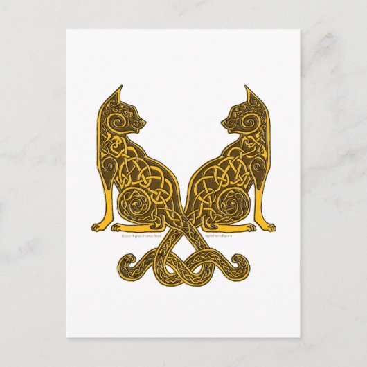 celkatten 6 bronzen goud briefkaart (Voorkant)