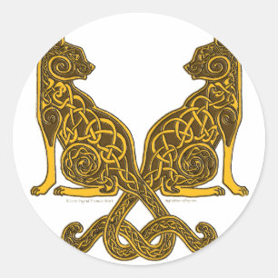 celkatten 6 bronzen goud ronde sticker